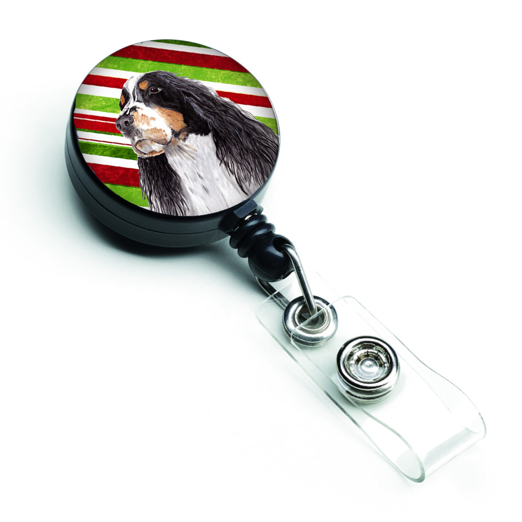 Caroline'S Treasures Springer Spaniel Candy Cane Christmas Retractable Badge Reel, Multicolor (Sc9321Br)