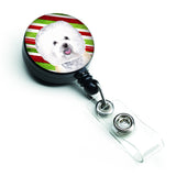 Caroline'S Treasures Bichon Frise Candy Cane Holiday Christmas Retractable Badge Reel, Multicolor (Sc9322Br)