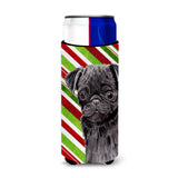 Pug Candy Cane Holiday Christmas Ultra Beverage Insulators For Slim Cans Sc9326Muk