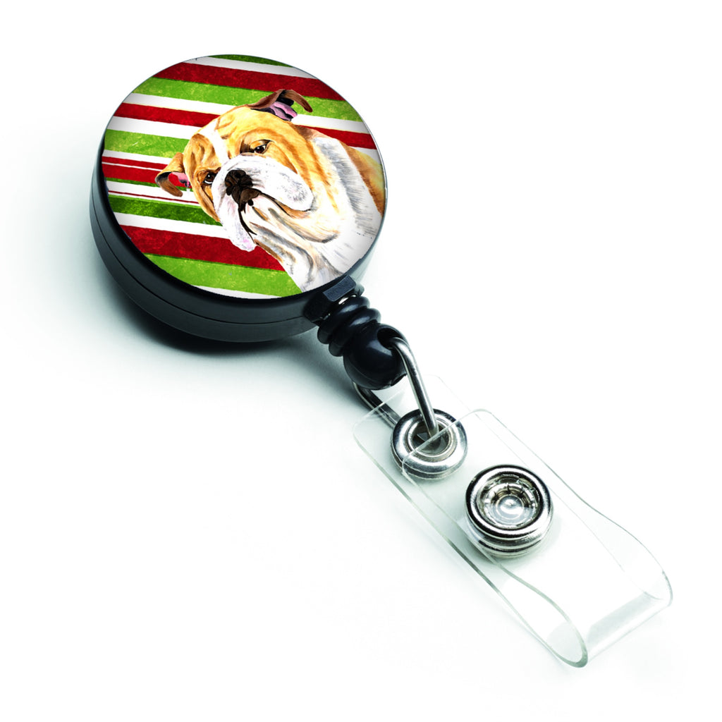 Caroline'S Treasures Bulldog English Candy Cane Christmas Retractable Badge Reel, Multicolor (Sc9334Br)