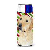 Labrador Candy Cane Holiday Christmas Ultra Beverage Insulators For Slim Cans Sc9336Muk