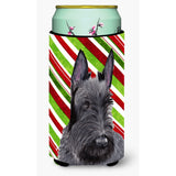 Scottish Terrier Candy Cane Holiday Christmas Tall Boy Beverage Insulator Beverage Insulator Hugger