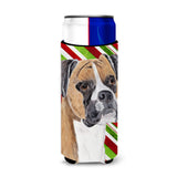 Boxer Candy Cane Holiday Christmas Ultra Beverage Insulators For Slim Cans Sc9350Muk