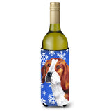 Beagle Winter Snowflakes Holiday Wine Bottle Beverage Insulator Beverage Insulator Hugger