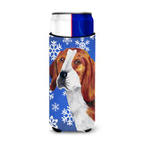 Beagle Winter Snowflakes Holiday Ultra Beverage Insulators For Slim Cans Sc9369Muk