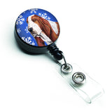 Caroline'S Treasures Basset Hound Winter Snowflakes Holiday Retractable Badge Reel, Multicolor (Sc9372Br)
