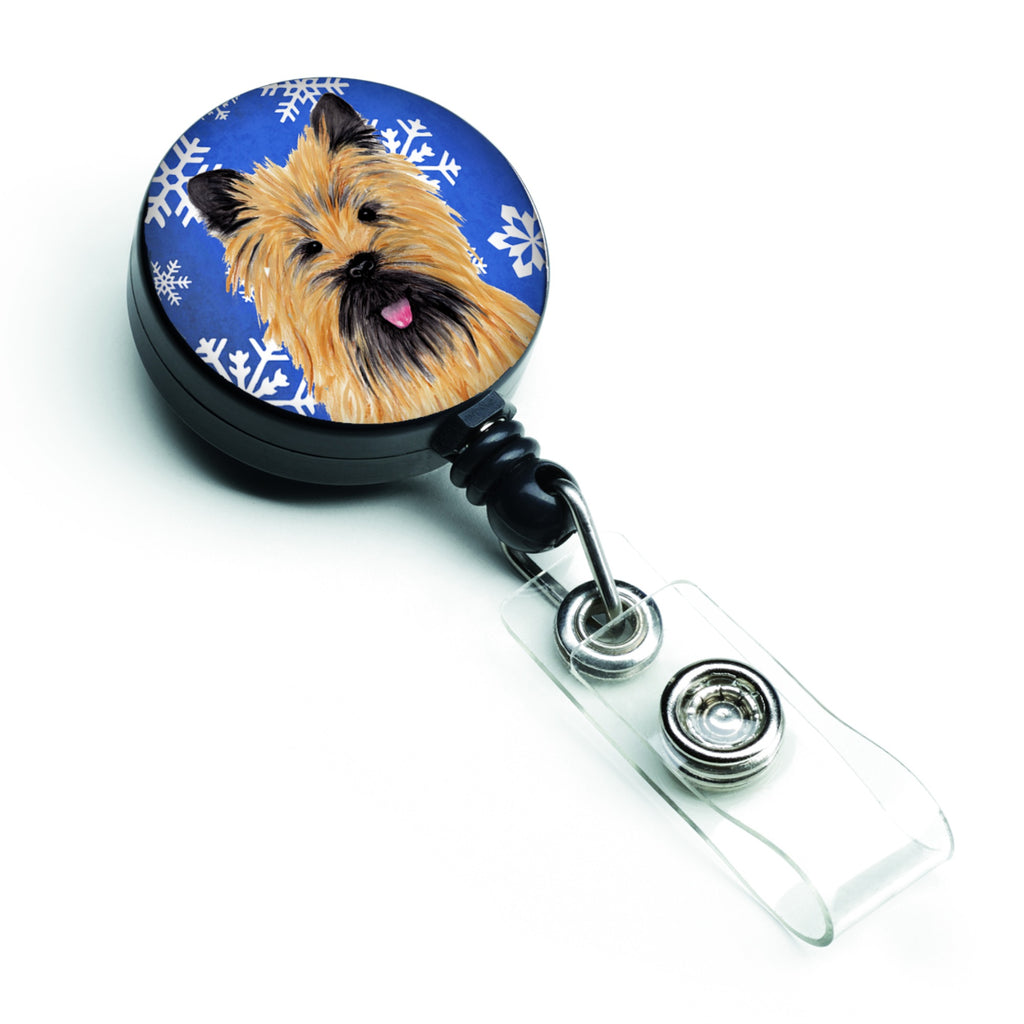Caroline'S Treasures Cairn Terrier Winter Snowflakes Holiday Retractable Badge Reel, Multicolor (Sc9375Br)