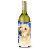 Labrador Winter Snowflakes Holiday Wine Bottle Beverage Insulator Beverage Insulator Hugger Sc9376Literk