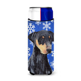 Doberman Winter Snowflakes Holiday Ultra Beverage Insulators For Slim Cans Sc9377Muk