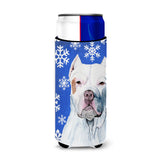 Pit Bull Winter Snowflakes Holiday Ultra Beverage Insulators For Slim Cans Sc9381Muk
