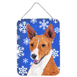 Caroline'S Treasures Sc9387Ds1216 Basenji Winter Snowflakes Holiday Aluminium Metal Wall Or Door Hanging Prints, 16 X 12