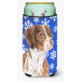Caroline'S Treasures Brittany Winter Snowflakes Holiday Koozie Hugger, Tall, Multicolor