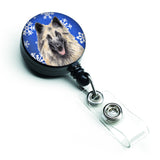 Caroline'S Treasures Belgian Tervuren Winter Snowflakes Holiday Retractable Badge Reel, Multicolor (Sc9392Br)