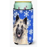 Belgian Tervuren Winter Snowflakes Holiday Tall Boy Beverage Insulator Beverage Insulator Hugger