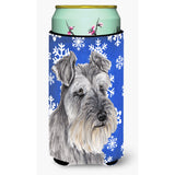 Caroline'S Treasures Schnauzer Winter Snowflakes Holiday Koozie Hugger, Tall, Multicolor