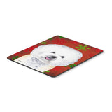 Caroline'S Treasures Mouse/Hot Pad/Trivet, Bichon Frise Red & Green Snowflakes Christmas (Sc9402Mp)