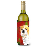 Bulldog English Holiday Christmas Wine Bottle Beverage Insulator Beverage Insulator Hugger