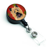 Caroline'S Treasures Cairn Terrier Red & Green Snowflake Christmas Badge Reel, Multicolor (Sc9415Br)