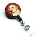 Caroline'S Treasures Labrador Red & Green Snowflakes Christmas Retractable Badge Reel, Multicolor (Sc9416Br)