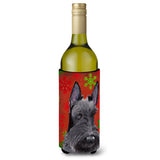 Scottish Terrier Snowflakes Holiday Christmas Wine Bottle Beverage Insulator Beverage Insulator Hugger