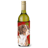 Caroline'S Treasures Sc9429Literk Brittany Red And Green Snowflakes Holiday Christmas Wine Bottle Koozie Hugger, 750 Ml, Multi