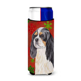 Cavalier Spaniel Red And Green Snowflakes Holiday Christmas Ultra Beverage Insulators For Slim Cans Sc9431Muk