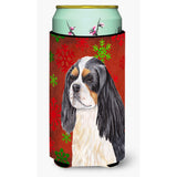 Cavalier Spaniel Snowflakes Holiday Christmas Tall Boy Beverage Insulator Beverage Insulator Hugger