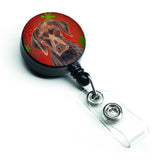 Caroline'S Treasures German Shorthaired Pointer Red Snowflake Christmas Badge Reel, Multicolor (Sc9435Br)