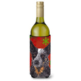 Australian Cattle Dog Snowflakes Christmas Wine Bottle Beverage Insulator Beverage Insulator Hugger