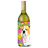 Bulldog English Easter Eggtravaganza Wine Bottle Beverage Insulator Beverage Insulator Hugger Sc9454Literk