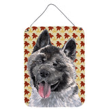 Caroline'S Treasures Akita Fall Leaves Aluminium Metal Wall Or Door Hanging Prints, 16 X 12