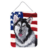 Caroline'S Treasures Alaskan Malamute Usa Patriotic American Flag Wall Or Door Hanging Prints, 16 X 12