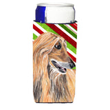 Afghan Hound Candy Cane Holiday Christmas Ultra Beverage Insulators For Slim Cans Sc9498Muk