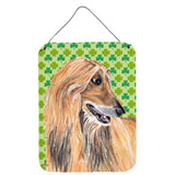 Caroline'S Treasures Afghan Hound St. Patrick'S Day Shamrock Wall Or Door Hanging Prints, 16 X 12