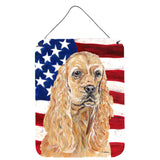 Caroline'S Treasures Cocker Spaniel Buff Usa American Flag Wall Or Door Hanging Prints, 16 X 12