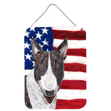 Caroline'S Treasures Sc9519Ds1216 Bull Terrier Usa American Flag Aluminium Metal Wall Or Door Hanging Prints, 16 X 12,