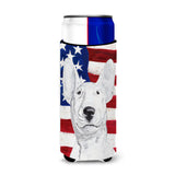 Bull Terrier Usa American Flag Ultra Beverage Insulators For Slim Cans