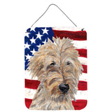 Caroline'S Treasures Goldendoodle Usa American Flag Aluminium Metal Wall Or Door Hanging Prints, 16 X 12