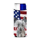 Chinese Crested Usa American Flag Ultra Beverage Insulators For Slim Cans