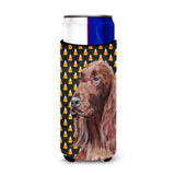 Irish Setter Halloween Candy Corn Ultra Beverage Insulators For Slim Cans