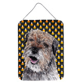 Caroline'S Treasures Border Terrier Halloween Candy Corn Aluminium Metal Wall Or Door Hanging Prints, 16 X 12