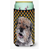 Border Terrier Halloween Candy Corn Tall Boy Beverage Insulator Beverage Insulator Hugger