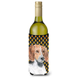 English Foxhound Halloween Candy Corn Wine Bottle Beverage Insulator Beverage Insulator Hugger