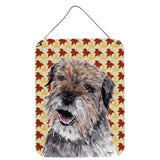 Caroline'S Treasures Border Terrier Fall Leaves Aluminium Metal Wall Or Door Hanging Prints, 16 X 12
