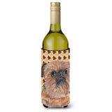 Brussels Griffon Fall Leaves Wine Bottle Beverage Insulator Beverage Insulator Hugger