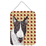 Caroline'S Treasures Sc9547Ds1216 Bull Terrier Fall Leaves Aluminium Metal Wall Or Door Hanging Prints, 16 X 12