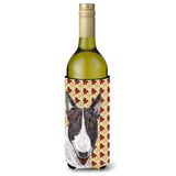 Bull Terrier Fall Leaves Wine Bottle Beverage Insulator Beverage Insulator Hugger
