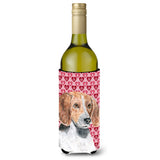 English Foxhound Valentine'S Love Wine Bottle Beverage Insulator Beverage Insulator Hugger