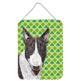 Caroline'S Treasures Sc9575Ds1216 Bull Terrier St Patrick'S Irish Aluminium Metal Wall Or Door Hanging Prints, 16 X 12