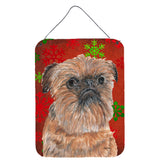 Caroline'S Treasures Sc9586Ds1216 Brussels Griffon Red Snowflake Christmas Wall Or Door Hanging Prints, 16 X 12